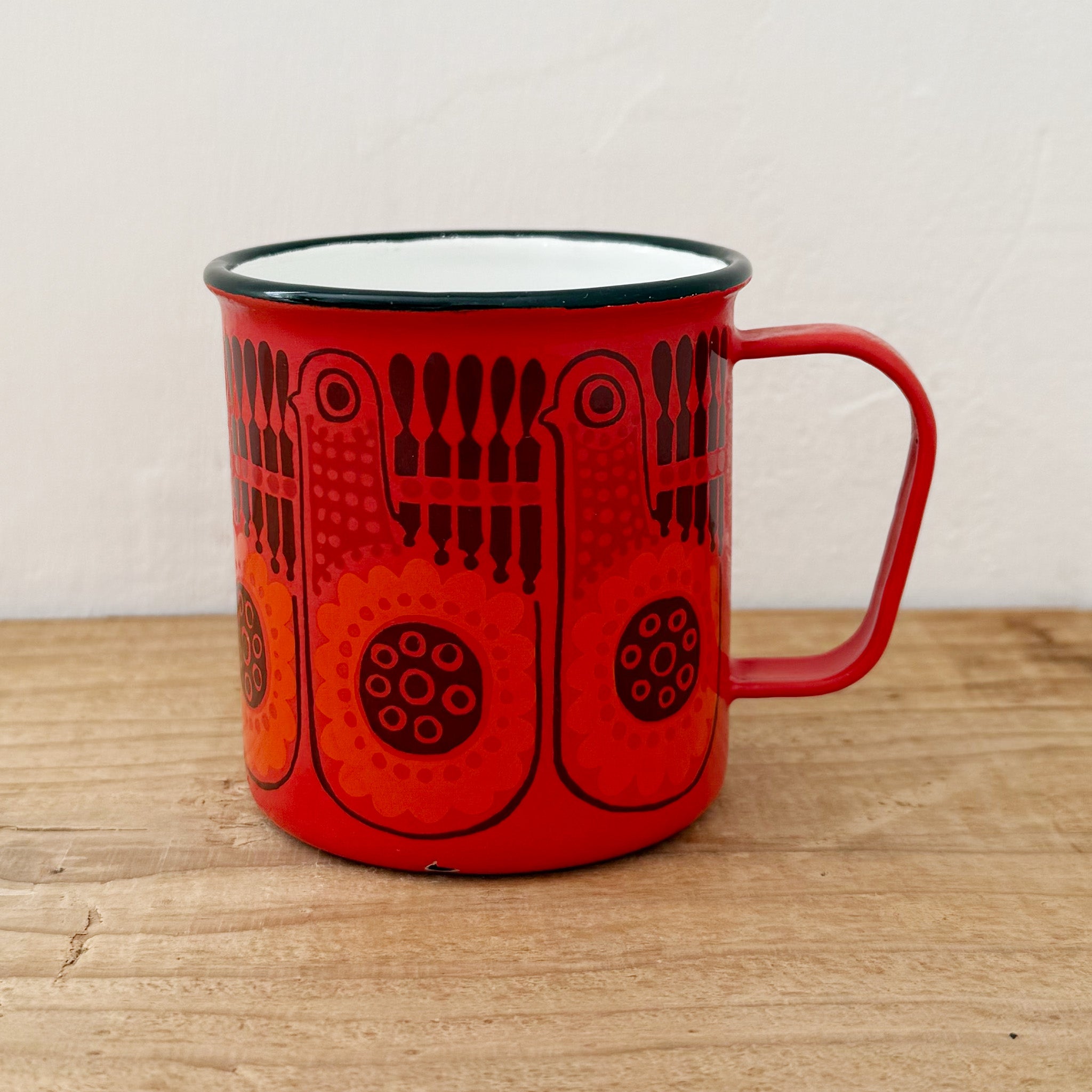 【オンラインショップ】 enamel Bird / FINEL(ARABIA) mug フィネル(アラビア - バーベキュー・調理用品
