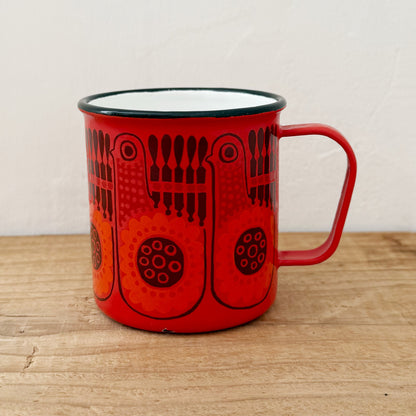 フィネル(アラビア)／カイ・フランク ホーローのマグカップ 鳥 - FINEL(ARABIA) / Kaj Franck Bird enamel mug